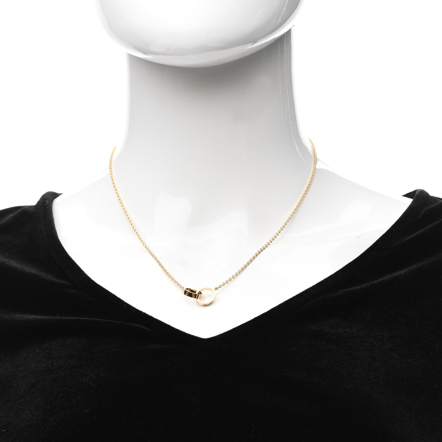 Cartier 18K Yellow Gold Interlocking LOVE Necklace 2 of 6