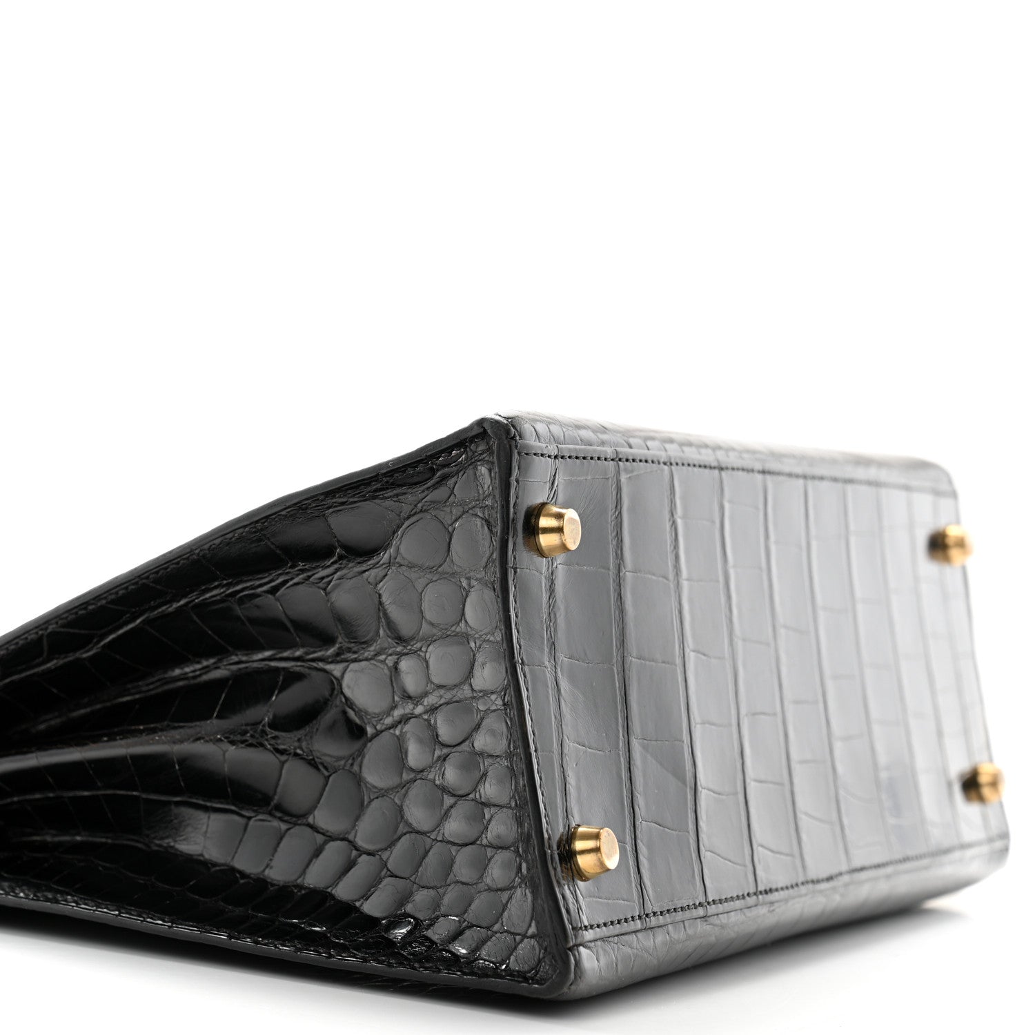 Hermes Shiny Alligator Kelly Sellier 28 Black 9 of 13