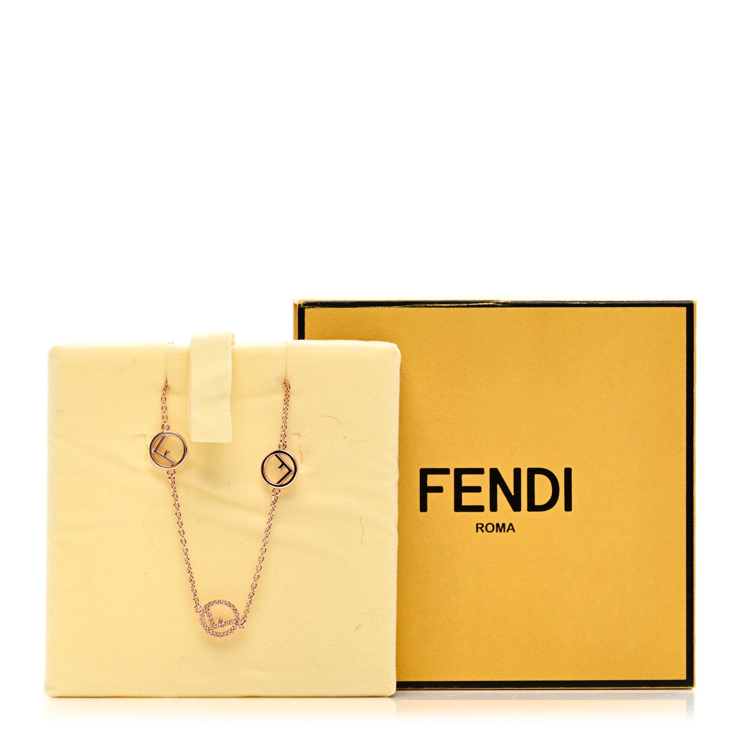 Fendi Metal Crystal F is Fendi Necklace Rose Gold 6 of 6