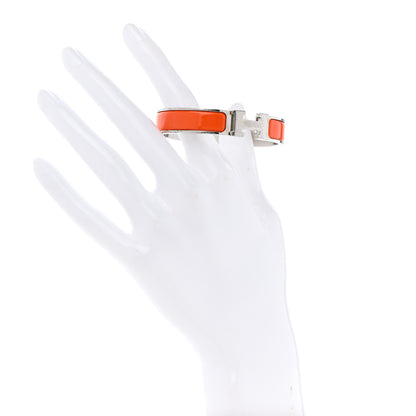 Hermes Enamel Narrow Clic Clac H Bracelet PM Orange 2 of 8