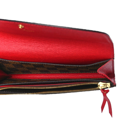 Louis Vuitton Damier Ebene Emilie Wallet Red 5 of 8