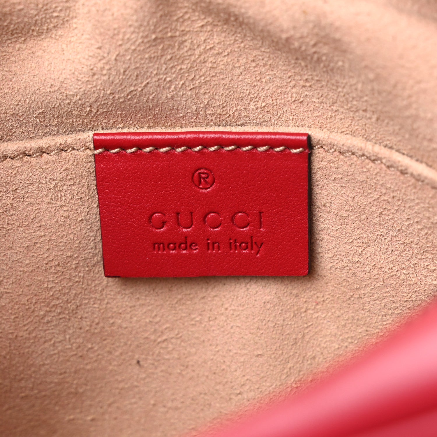 Gucci Calfskin Matelasse Mini GG Marmont Chain Shoulder Bag Hibiscus Red 6 of 10