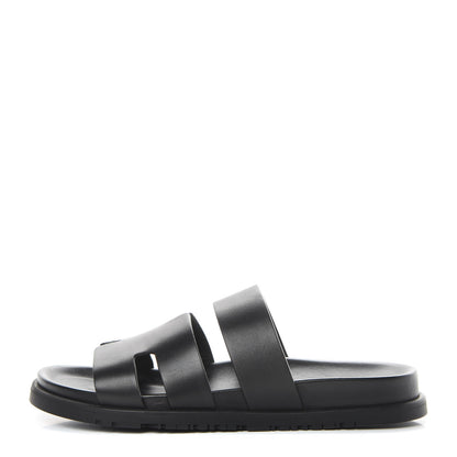 Hermes Calfskin Womens Ankara Sandals 40 Black 1 of 8