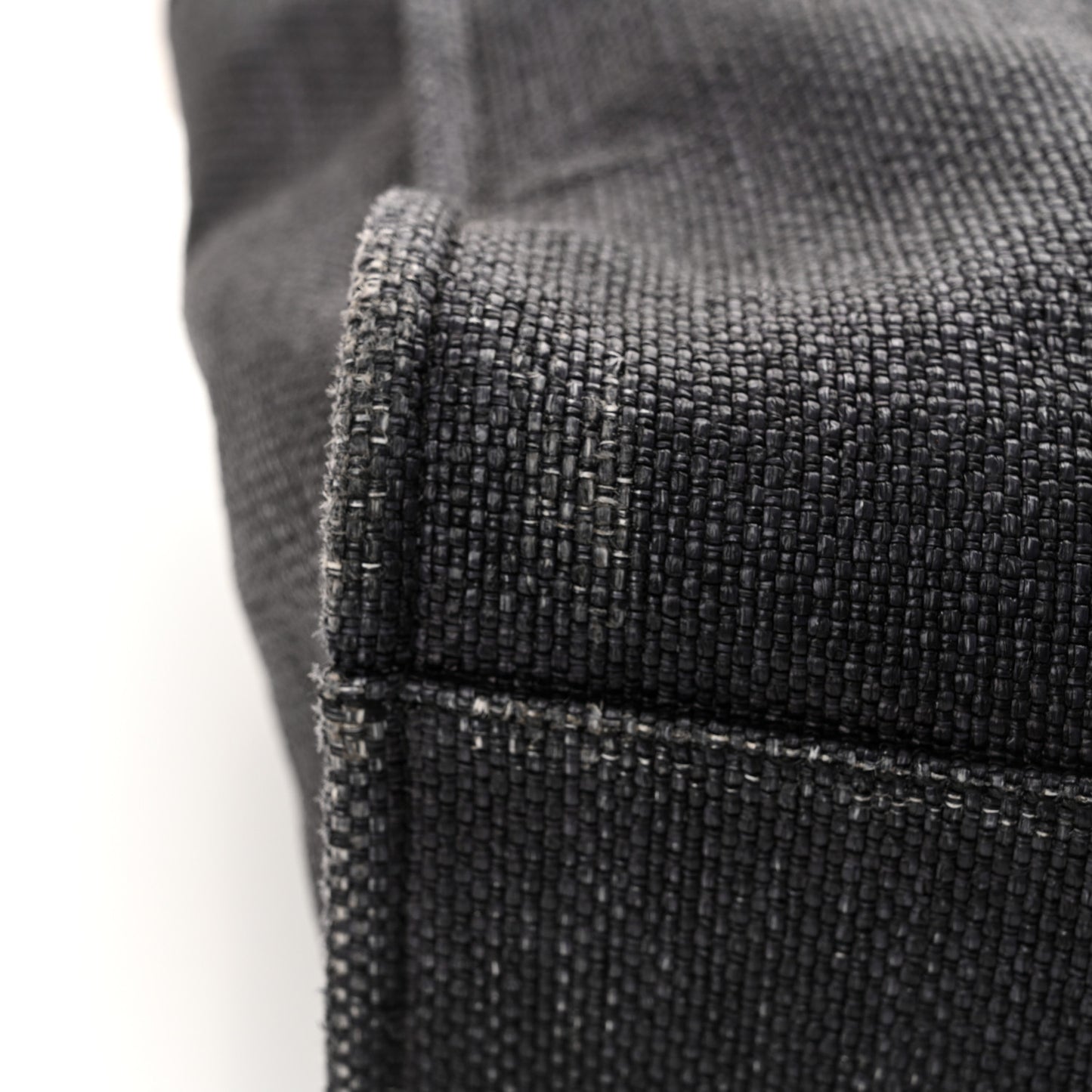 Woven Straw Raffia Large Deauville Tote Black