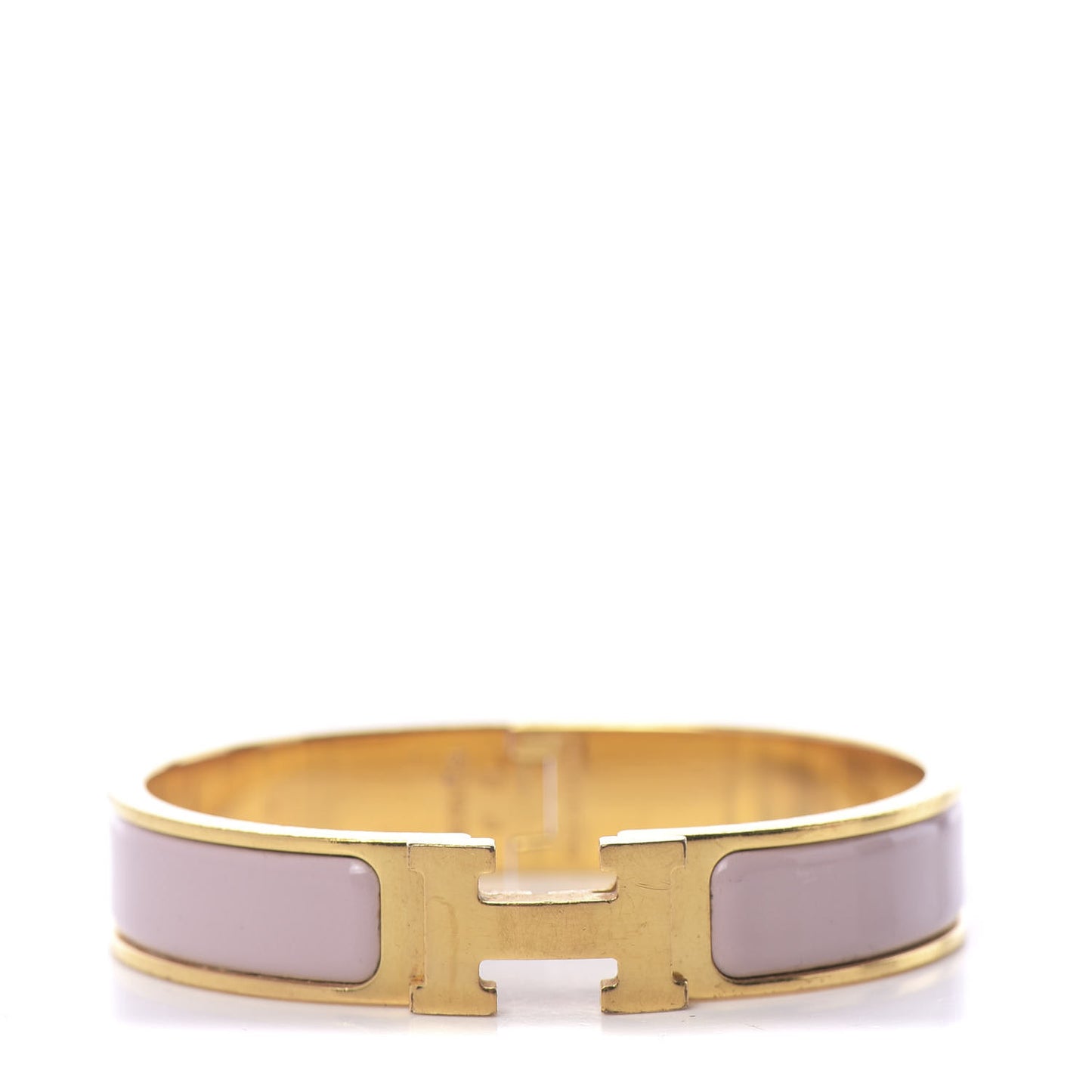 Enamel Clic Clac H Narrow Bracelet PM Rose Poudre