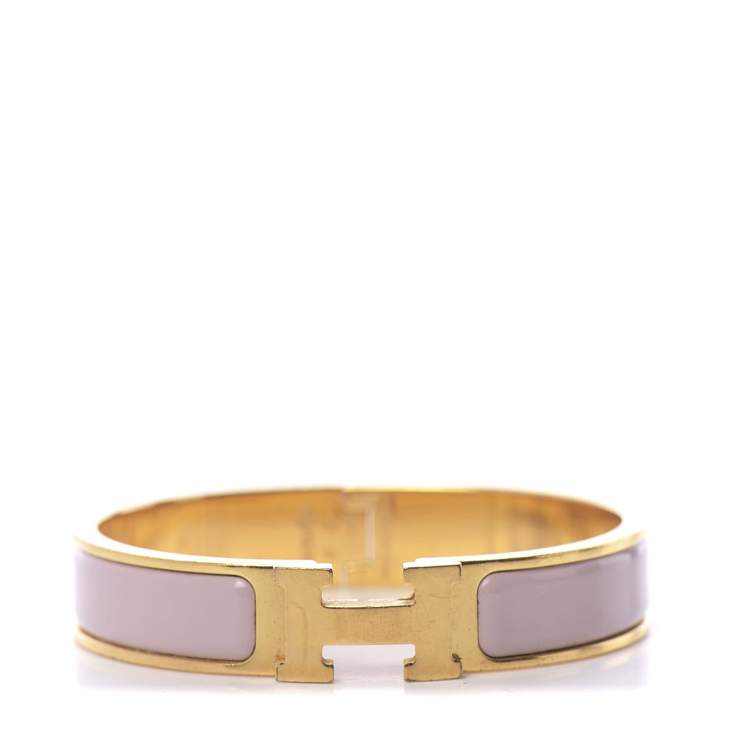 Hermes Enamel Clic Clac H Narrow Bracelet PM Rose Poudre 1 of 5
