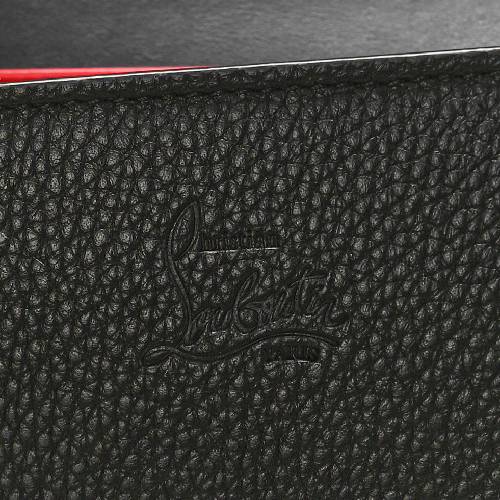 Calfskin Spikes Loubinthesky Paloma Clutch Black