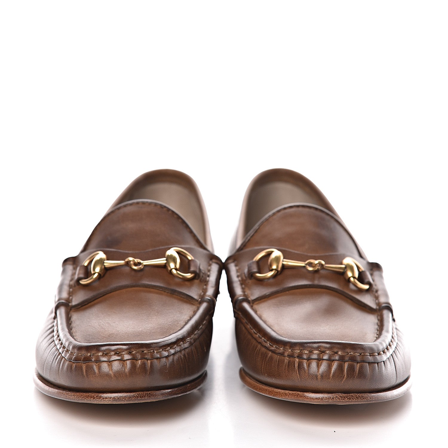 Gucci Calfskin Womens 1953 Horsebit Loafers 34 Brown 2 of 9