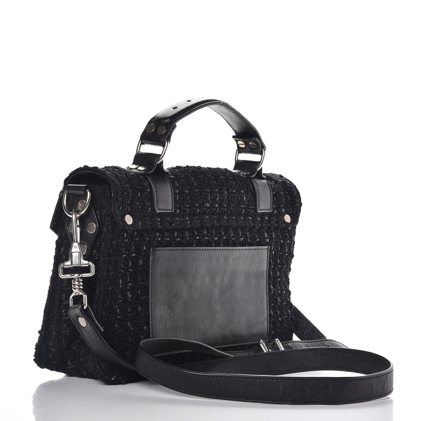Lorma Tweed Lambskin Tiny PS1 Satchel Black