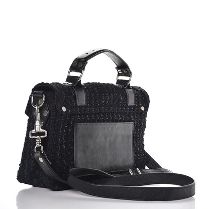 Proenza Schouler Lorma Tweed Lambskin Tiny PS1 Satchel Black 3 of 7