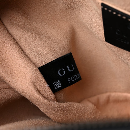 Gucci Calfskin Matelasse Mini GG Marmont Chain Shoulder Bag Black 11 of 17