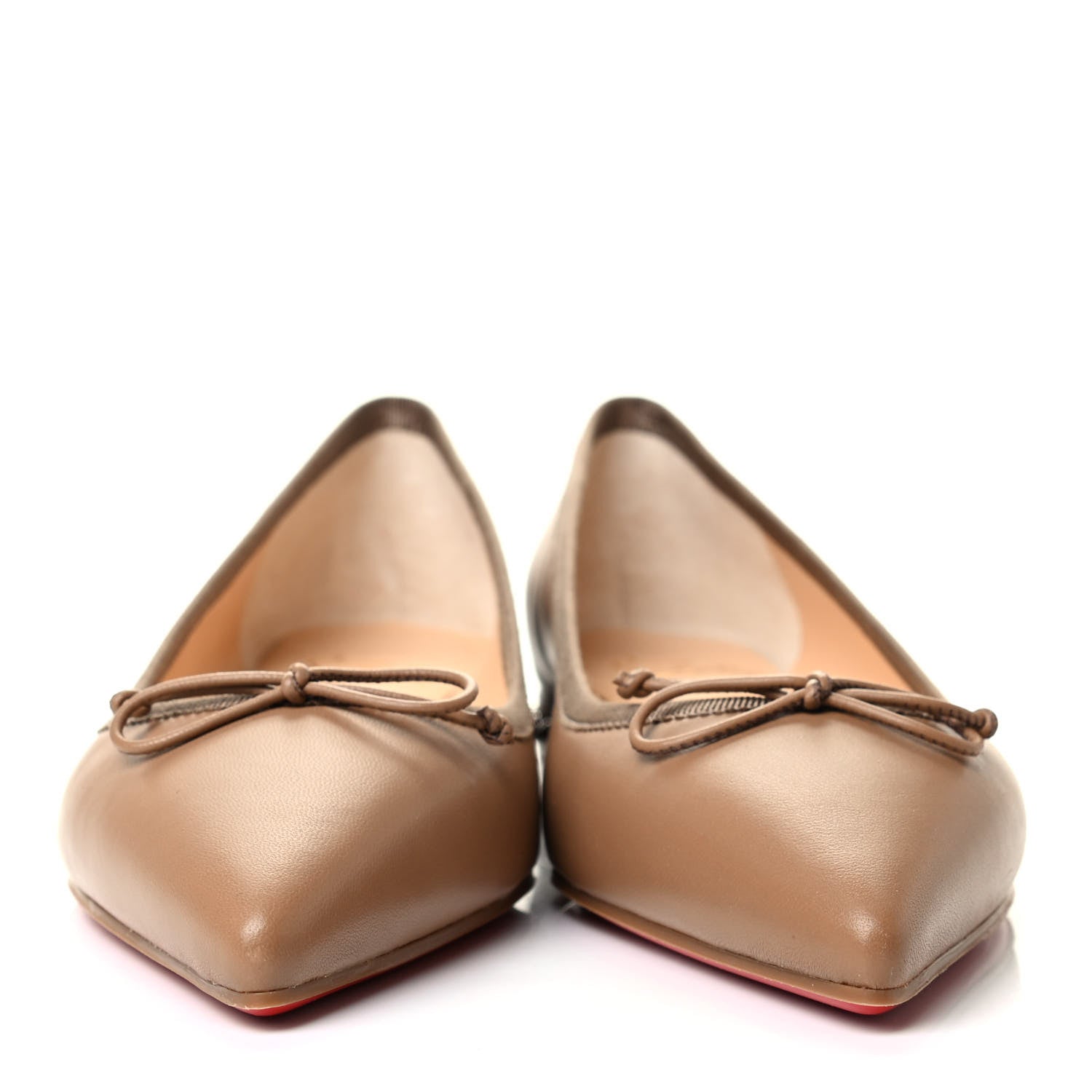Christian Louboutin Nappa Spiked Hall Flats 36 Nude 2 of 8