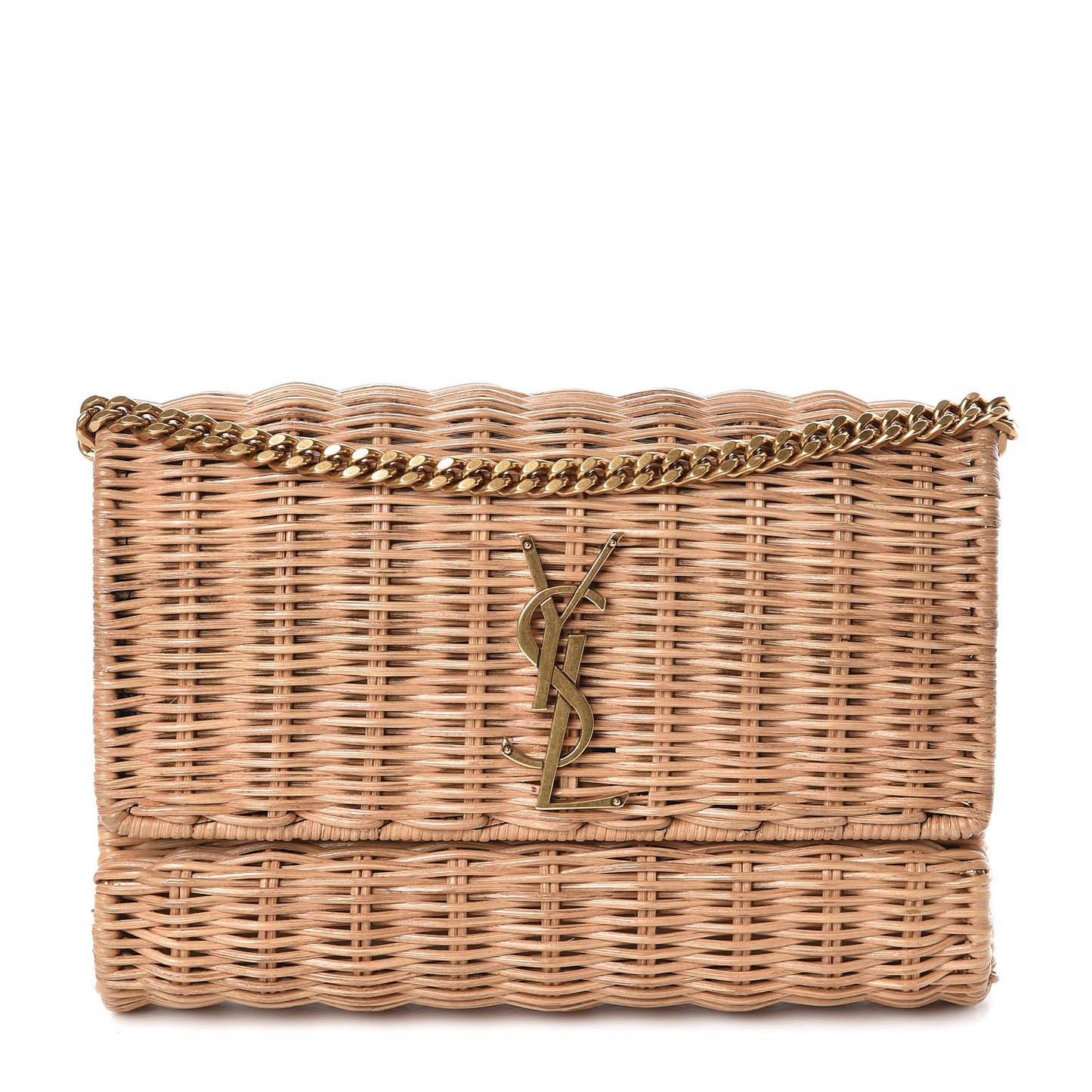 Wicker Small Monogram Kate Satchel Naturale