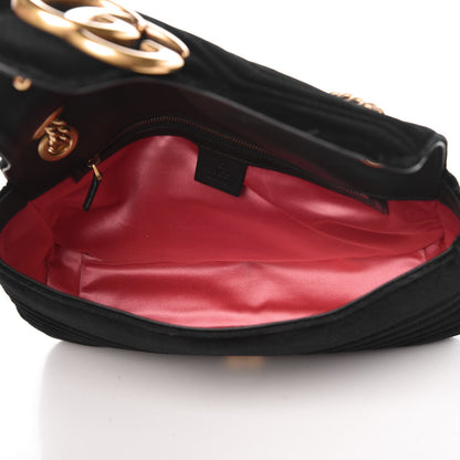 Gucci Velvet Matelasse Medium GG Marmont Shoulder Bag Black 5 of 9