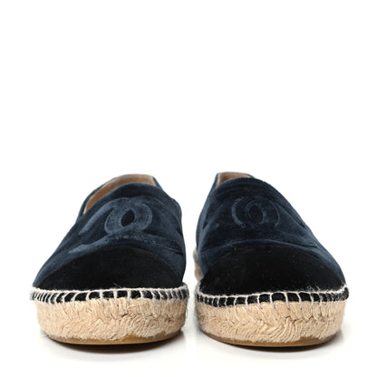 Chanel Velvet CC Espadrilles 41 Dark Navy Black 2 of 7