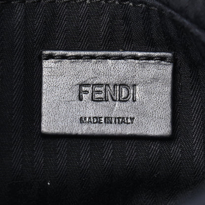 Fendi Vitello Flamingo Enamel Fendista Pouchette Crossbody Black 6 of 10