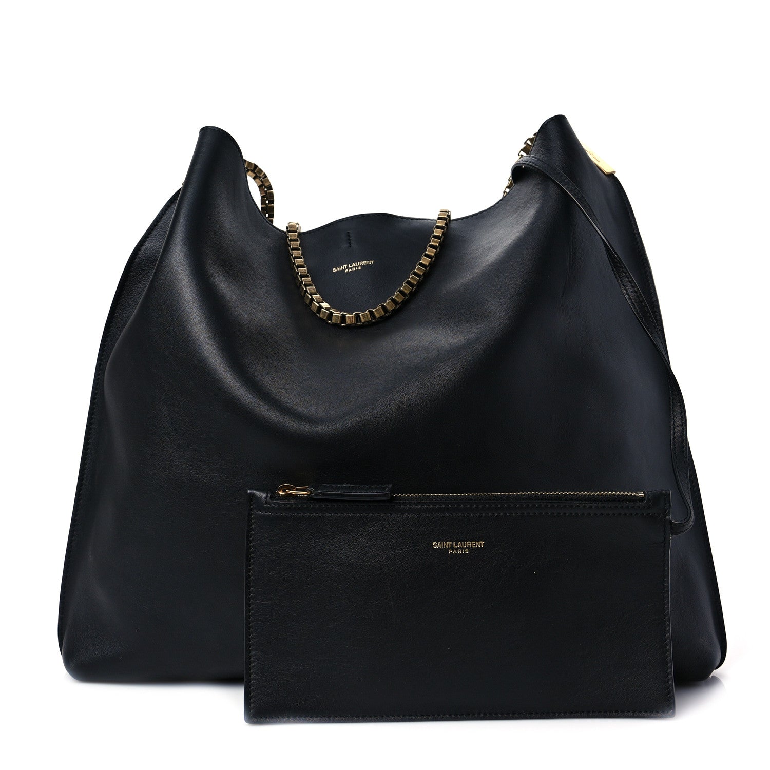 Saint Laurent Calfskin Medium Suzanne Hobo Black 1 of 7