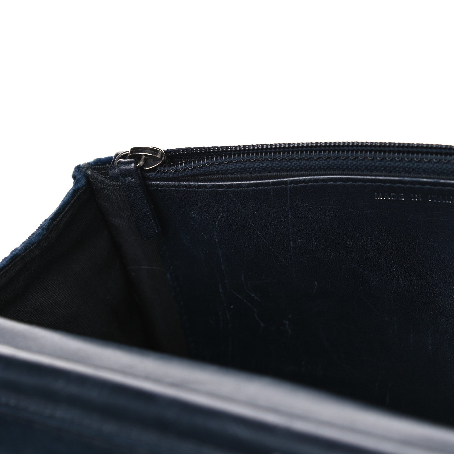 Chanel Velvet Quilted Boy Wallet On Chain WOC Navy 7 of 12