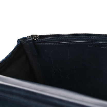 Chanel Velvet Quilted Boy Wallet On Chain WOC Navy 7 of 12