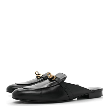 Hermes Goatskin Oz Mules 38.5 Black 3 of 9