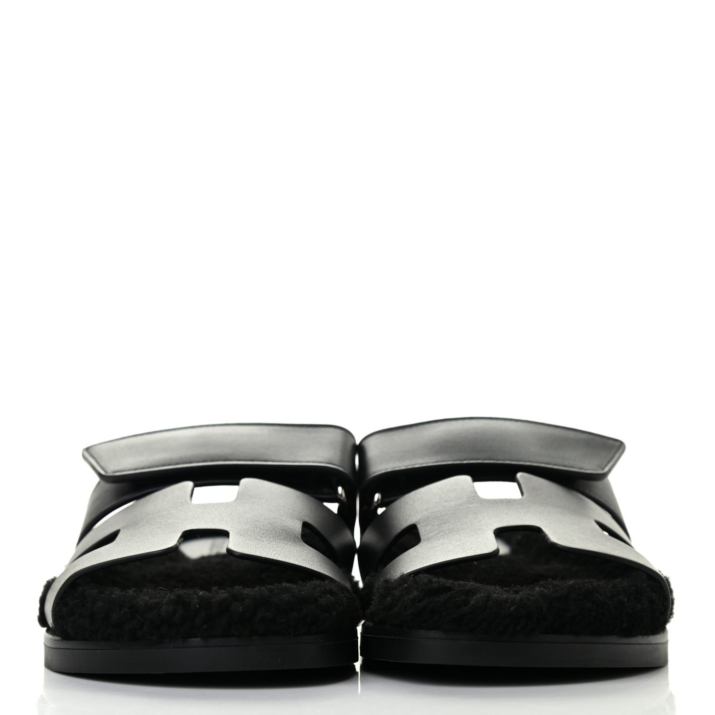 Calfskin Woolskin Womens Chypre Sandals 37 Black