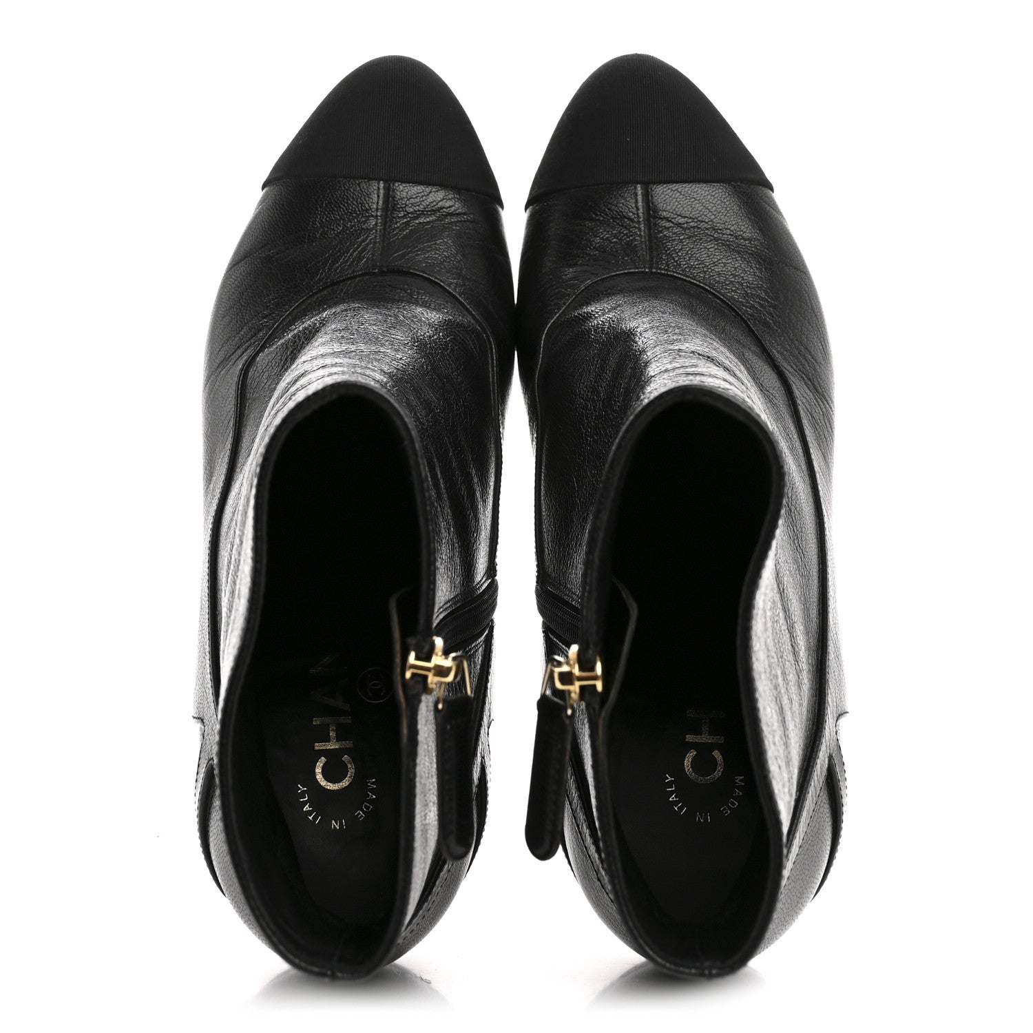 Chanel Calfskin CC Cap Toe Booties 39 Black 2 of 9