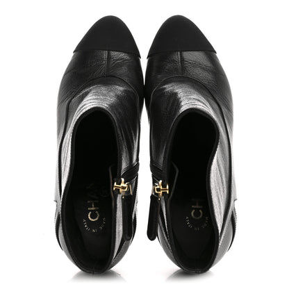 Chanel Calfskin CC Cap Toe Booties 39 Black 2 of 9