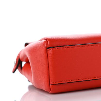 Fendi Shiny Nappa Micro Peekaboo Iconic Satchel Rosso Pimento 7 of 8