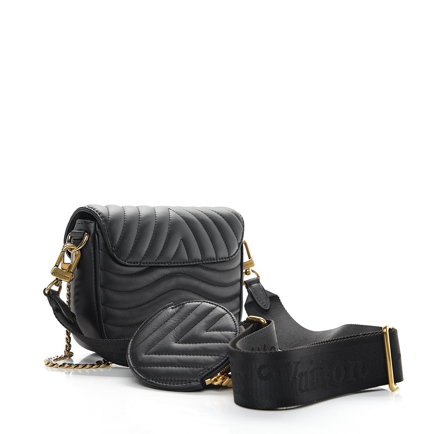 Louis Vuitton Calfskin New Wave Multi Pochette Black 2 of 9