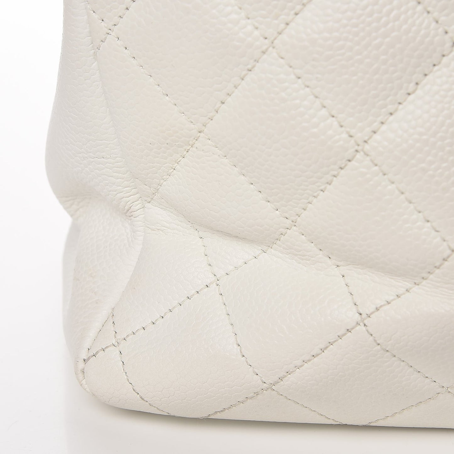 Caviar Quilted Grand Shopping Tote GST White