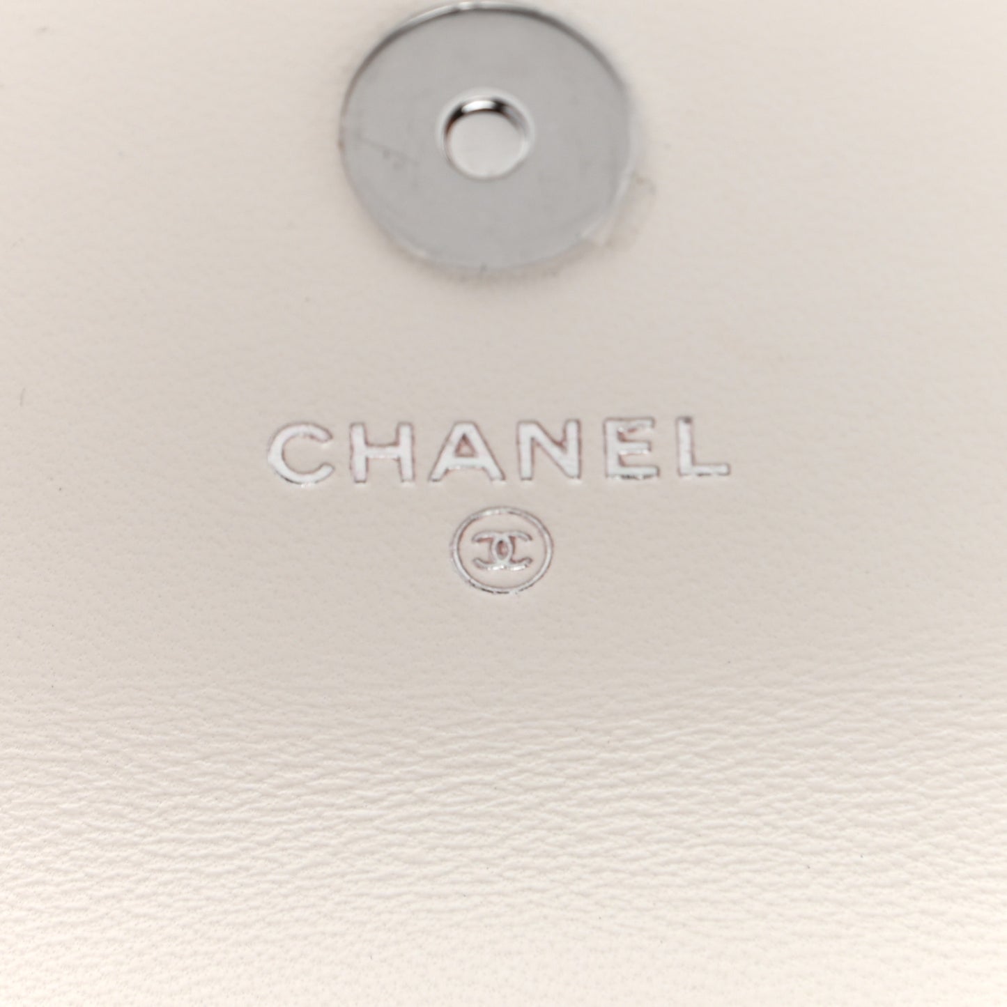 Lambskin Quilted CC Hook Card Holder White