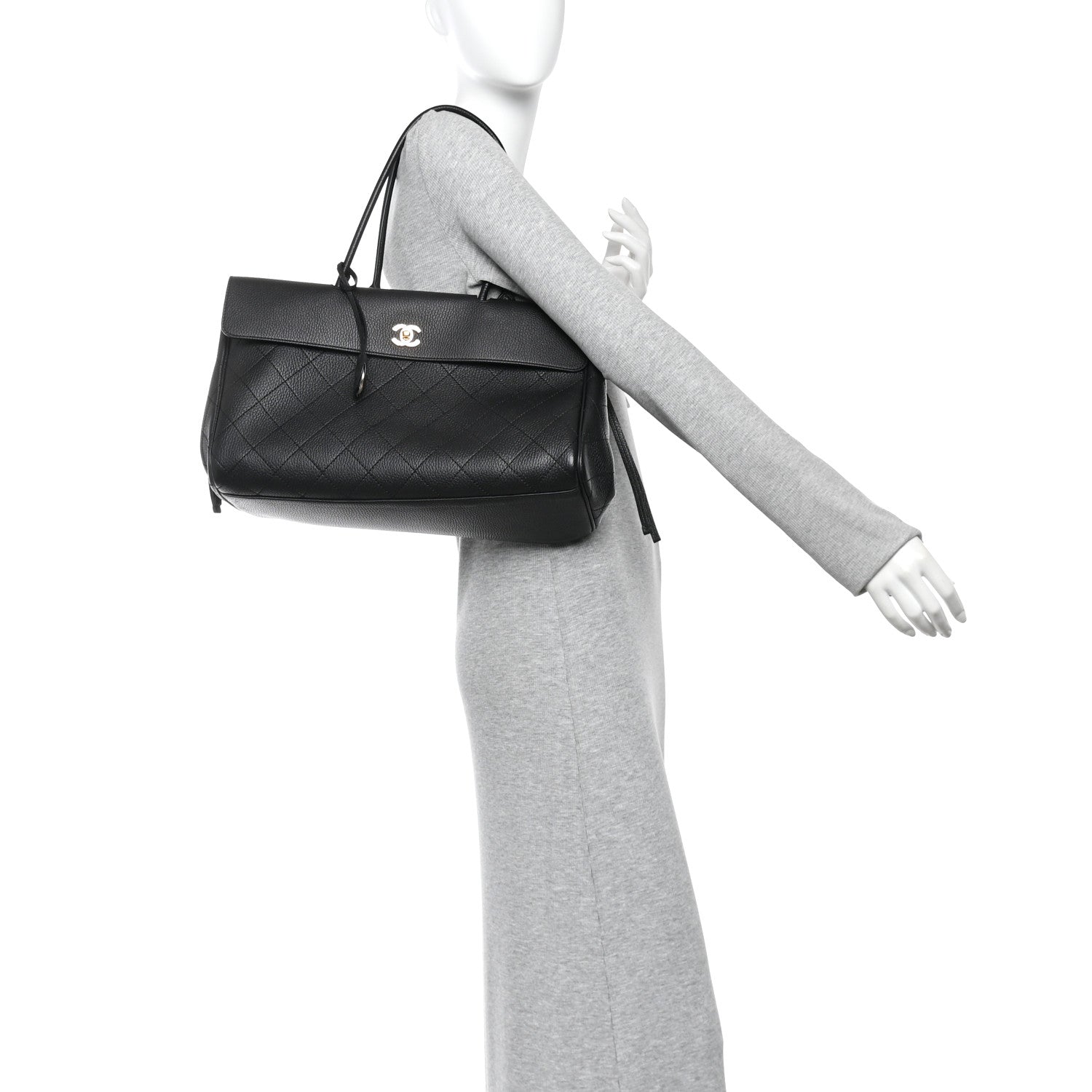Chanel Grained Calfskin Stitched Urban Essentials Large Shopping Bag Black 2 of 10
