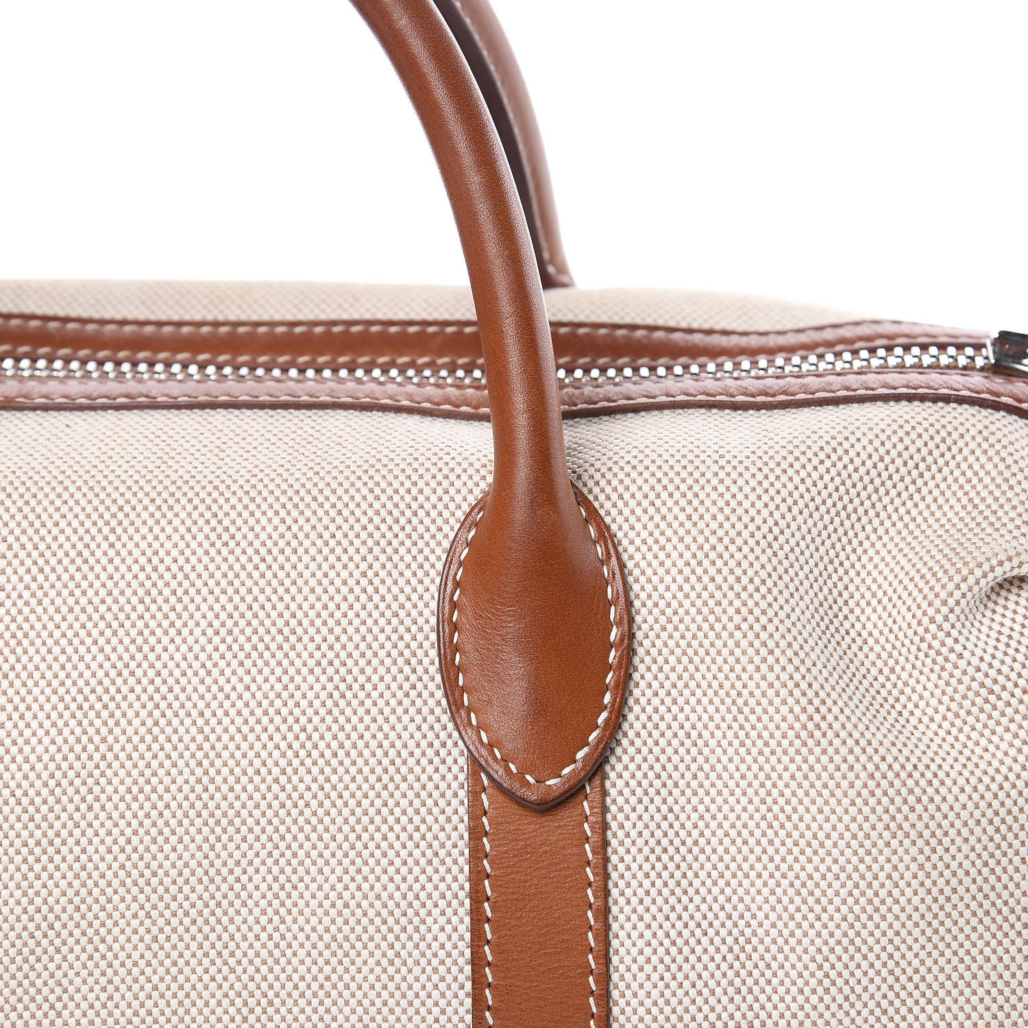 Hermes Toile Natural Barenia Polochon Mademoiselle Bag 11 of 12