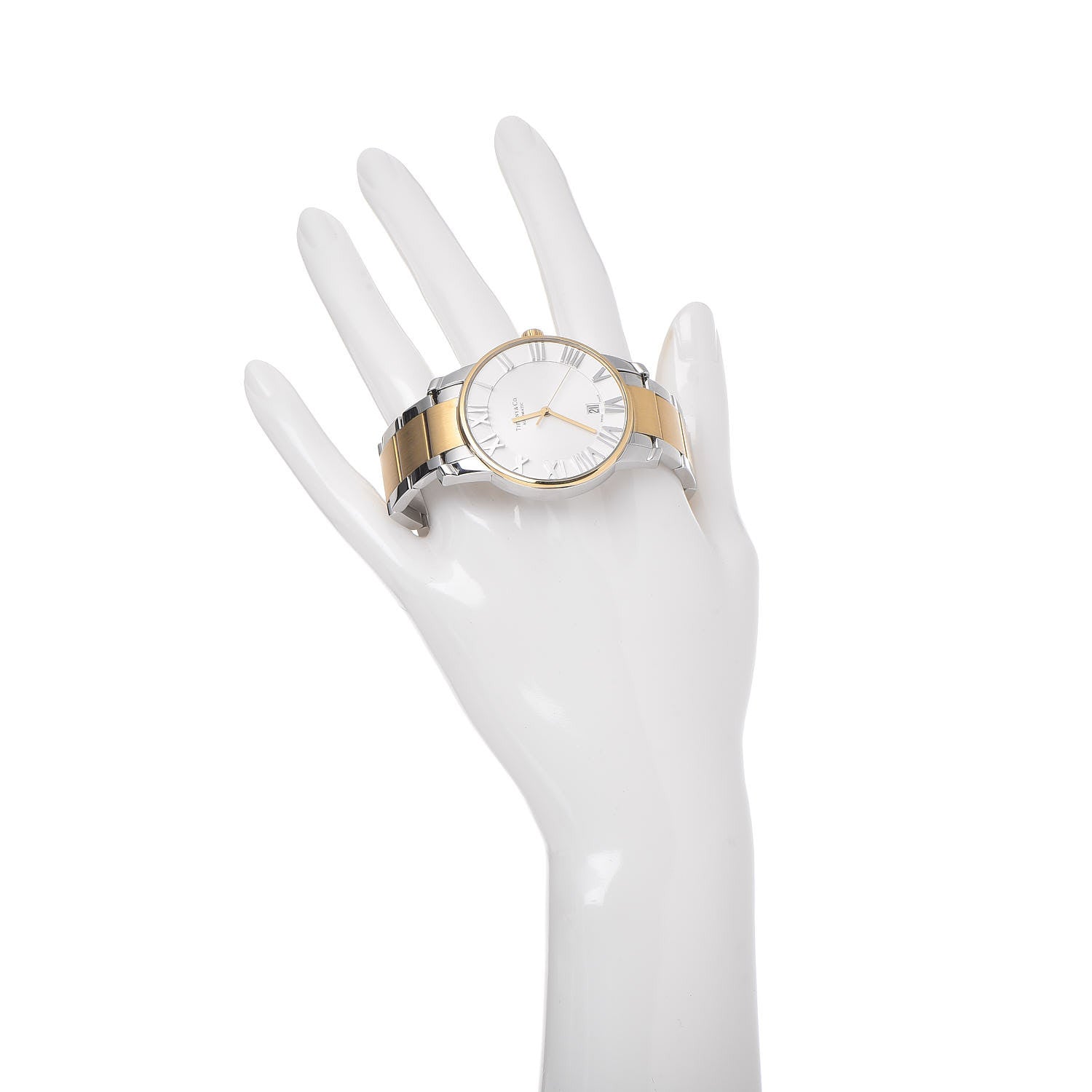 Tiffany Stainless Steel 18K Yellow Gold 37mm Atlas 3-Hand Automatic Watch 2 of 7