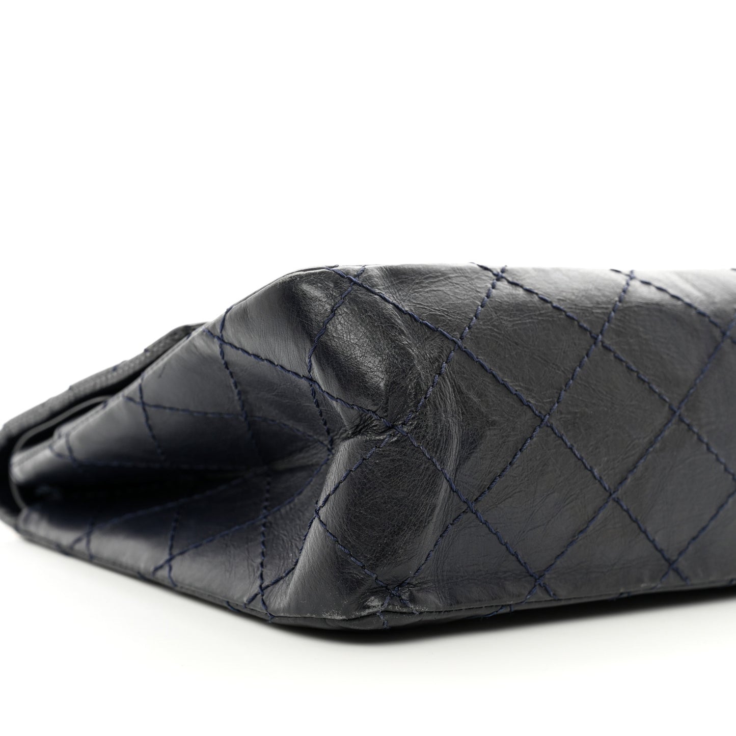 Aged Calfskin Quilted 2.55 Reissue 226 Flap Navy Blue