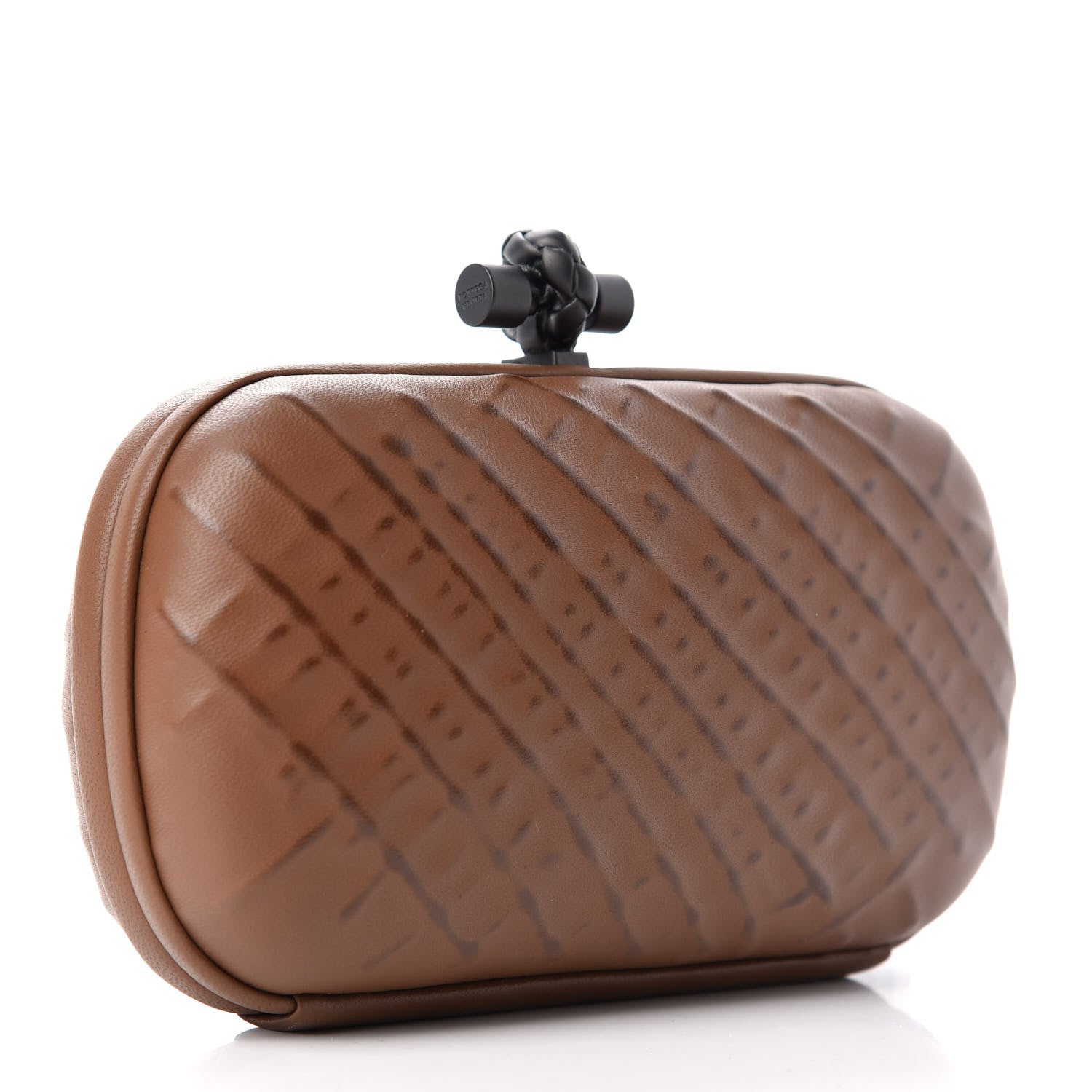 Bottega Veneta Nappa Embossed Knot Clutch Light Brown 3 of 7