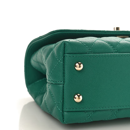 Chanel Caviar Quilted Mini Coco Handle Flap Green 8 of 9
