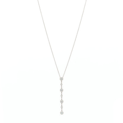 Tiffany Platinum Diamond Swing Drop Pendant Necklace 1 of 6