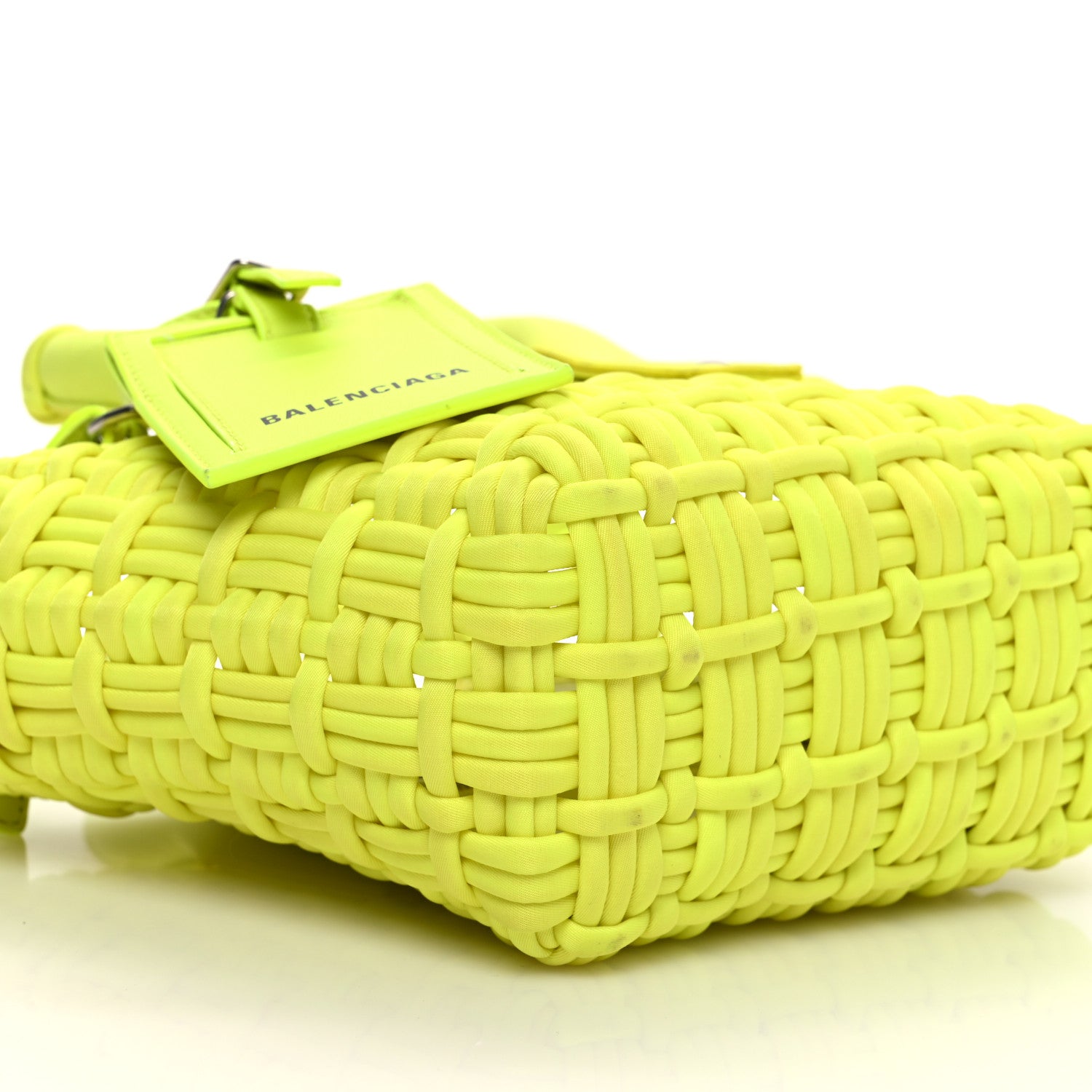 Balenciaga Faux Calfskin XXS Bistro Basket Fluo Yellow 9 of 12
