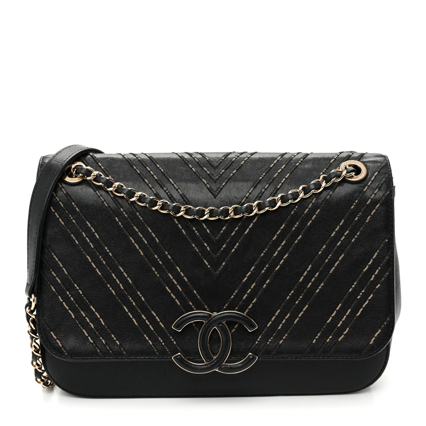 Sheepskin Chain CC Subtle Flap Black