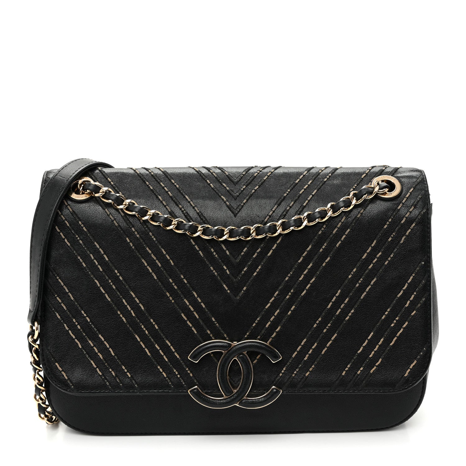 Chanel Sheepskin Chain CC Subtle Flap Black 1 of 10