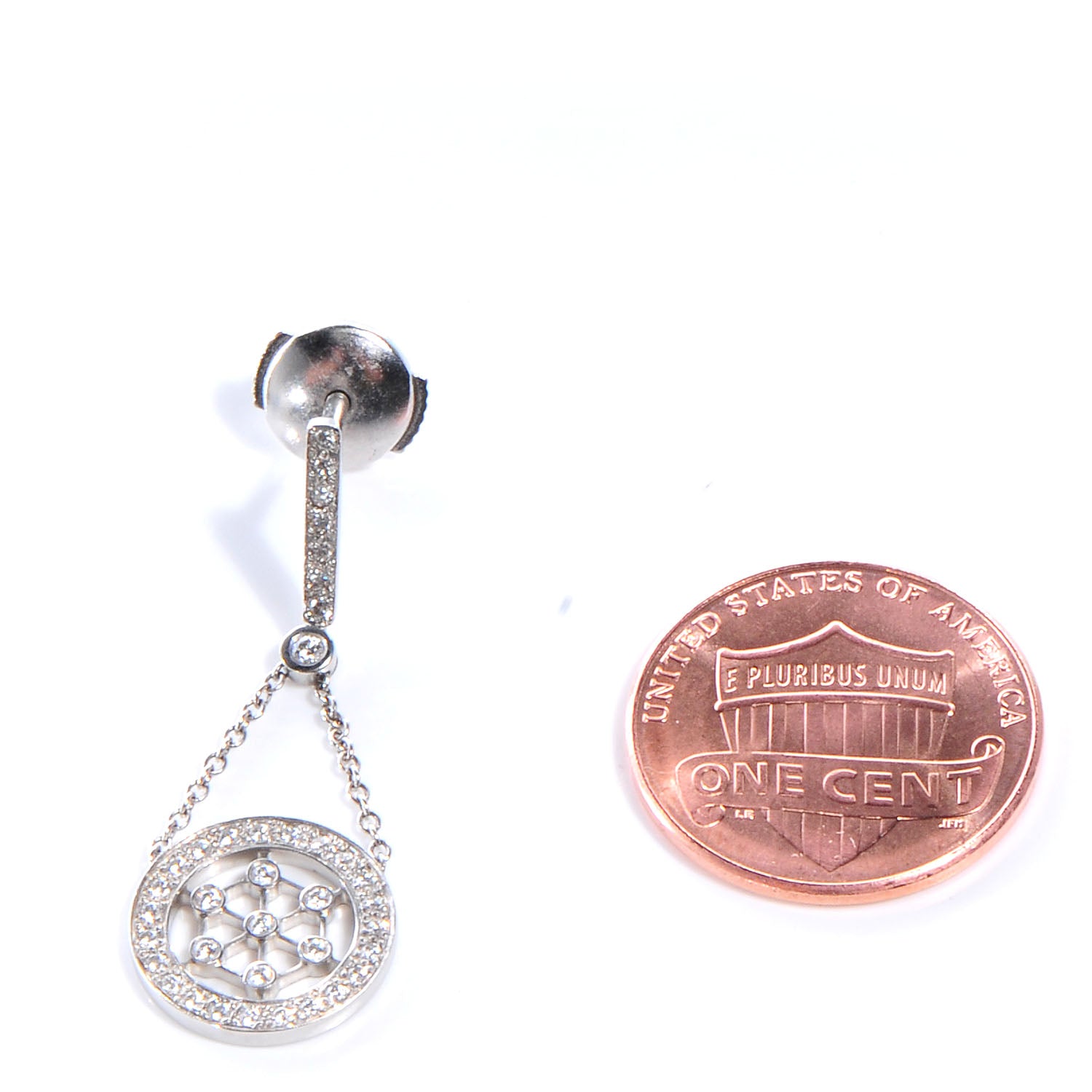 Tiffany Platinum Diamond Voile Drop Earrings 2 of 6
