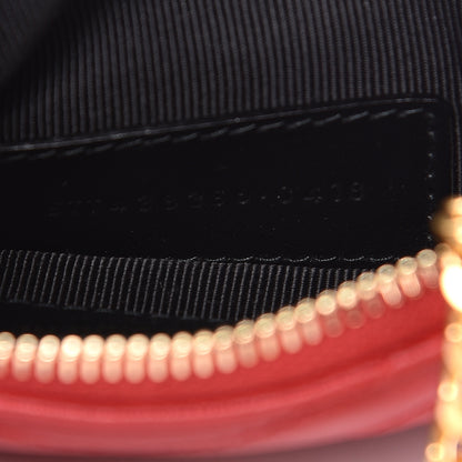 Saint Laurent Calfskin Matelasse Monogram Key Pouch Rouge Eros 7 of 8