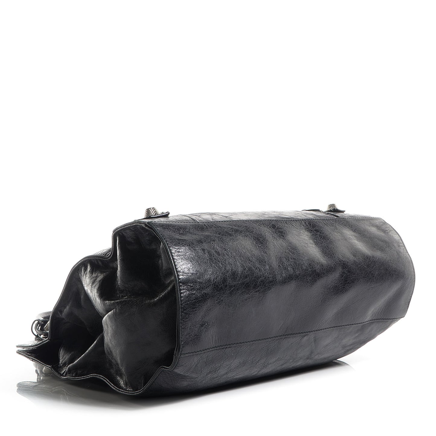 Agneau Giant 21 Silver Hardware Folder Black