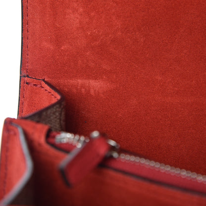 Gucci GG Supreme Monogram Suede Cudu Medium Dionysus Shoulder Bag Beige Ebony Vulcanic Red 13 of 14