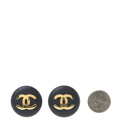 Chanel CC Clip On Earrings Navy Gold 2 of 6