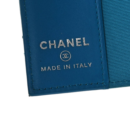 Chanel Patent Calfskin Quilted Passport Holder Blue 6 of 8