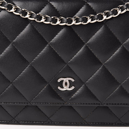Chanel Lambskin Quilted Wallet On Chain WOC Black 11 of 11