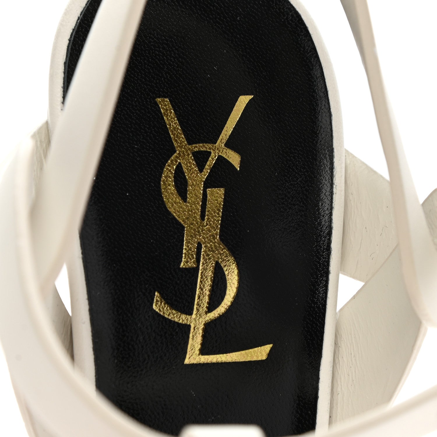 Saint Laurent Calfskin Tribute 75 Platform Sandals 38 White 8 of 11