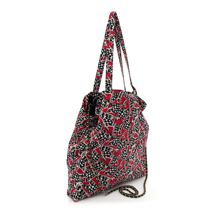 Chanel Caviar Fabric Quilted Foldable Tote With Chain Black Multicolor 5 of 15